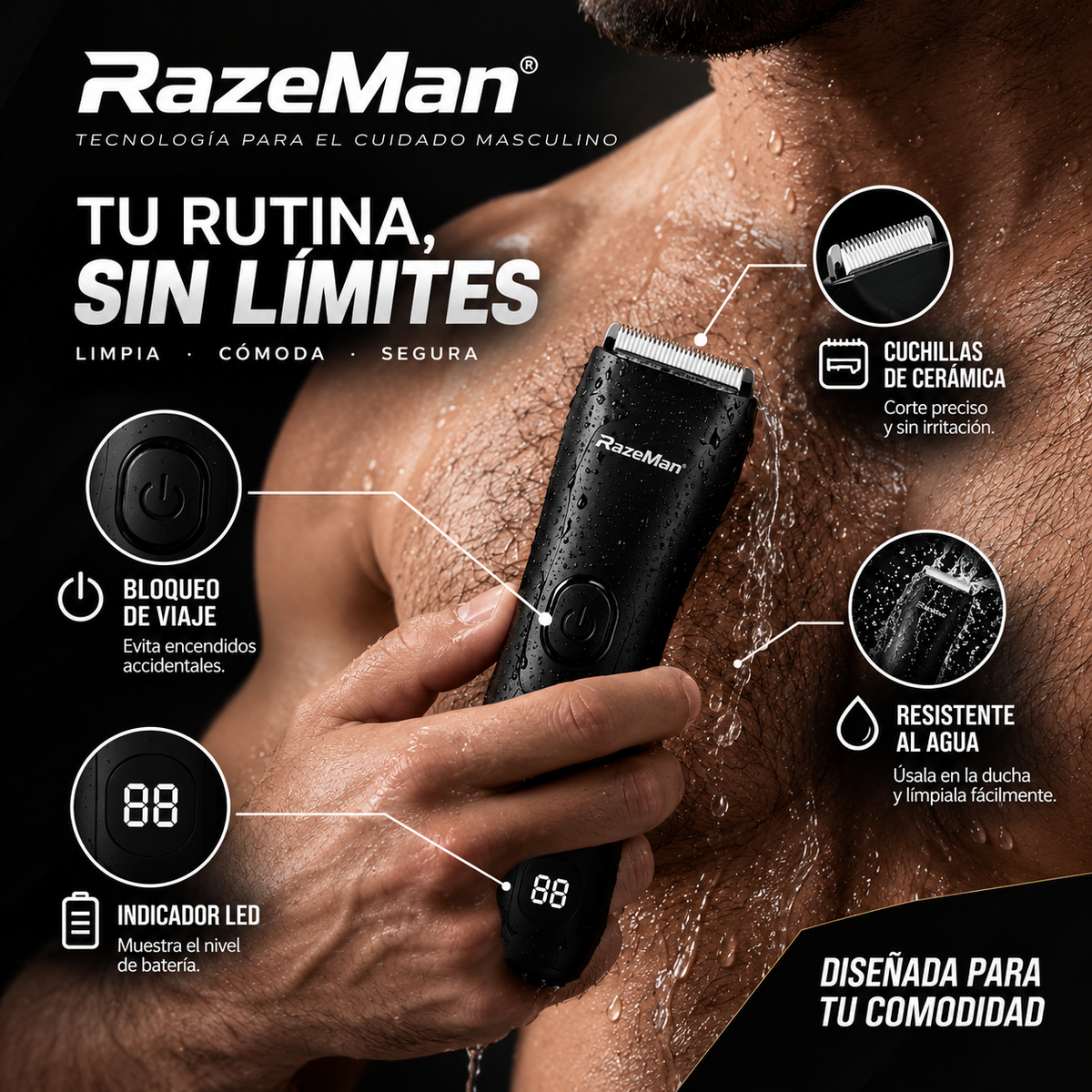 Afeitado Íntimo con Más Control en Solo 2 Minutos